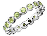 Green Peridot Ring 1.35 Carat (ctw) in Sterling Silver